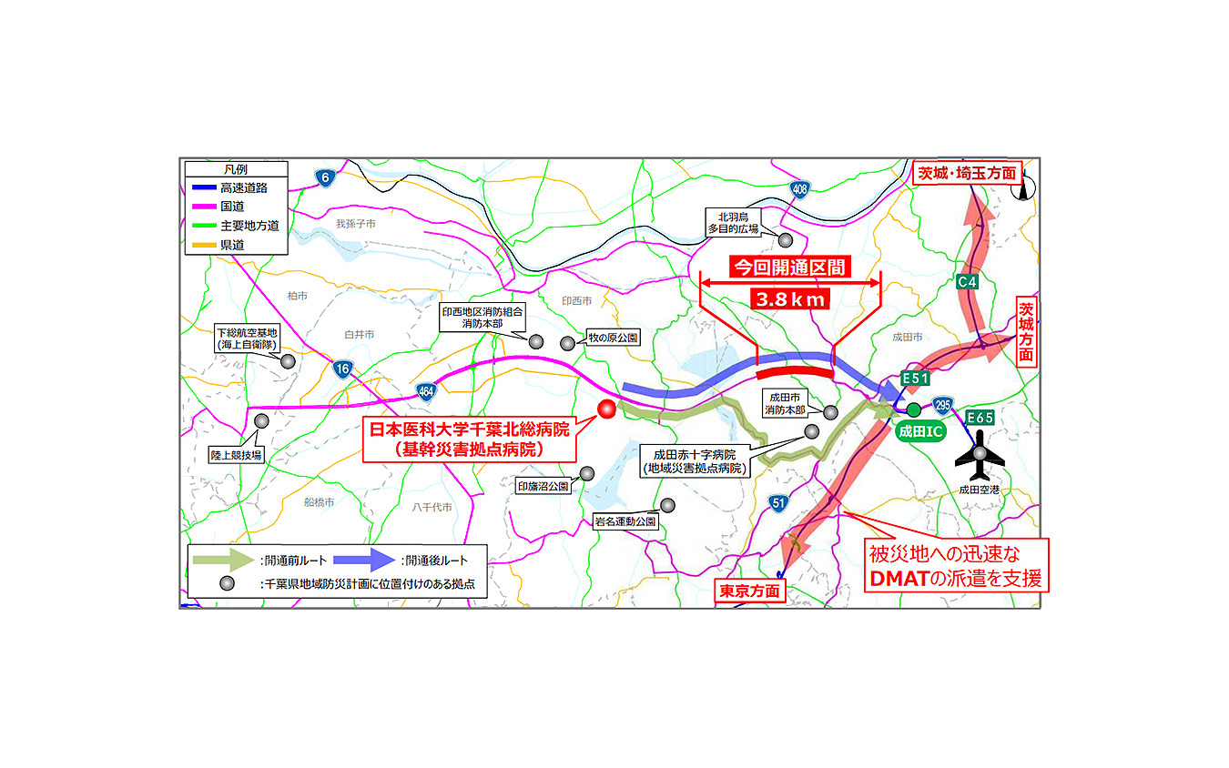 国道464号北千葉道路　成田市船形～押畑 開通高架