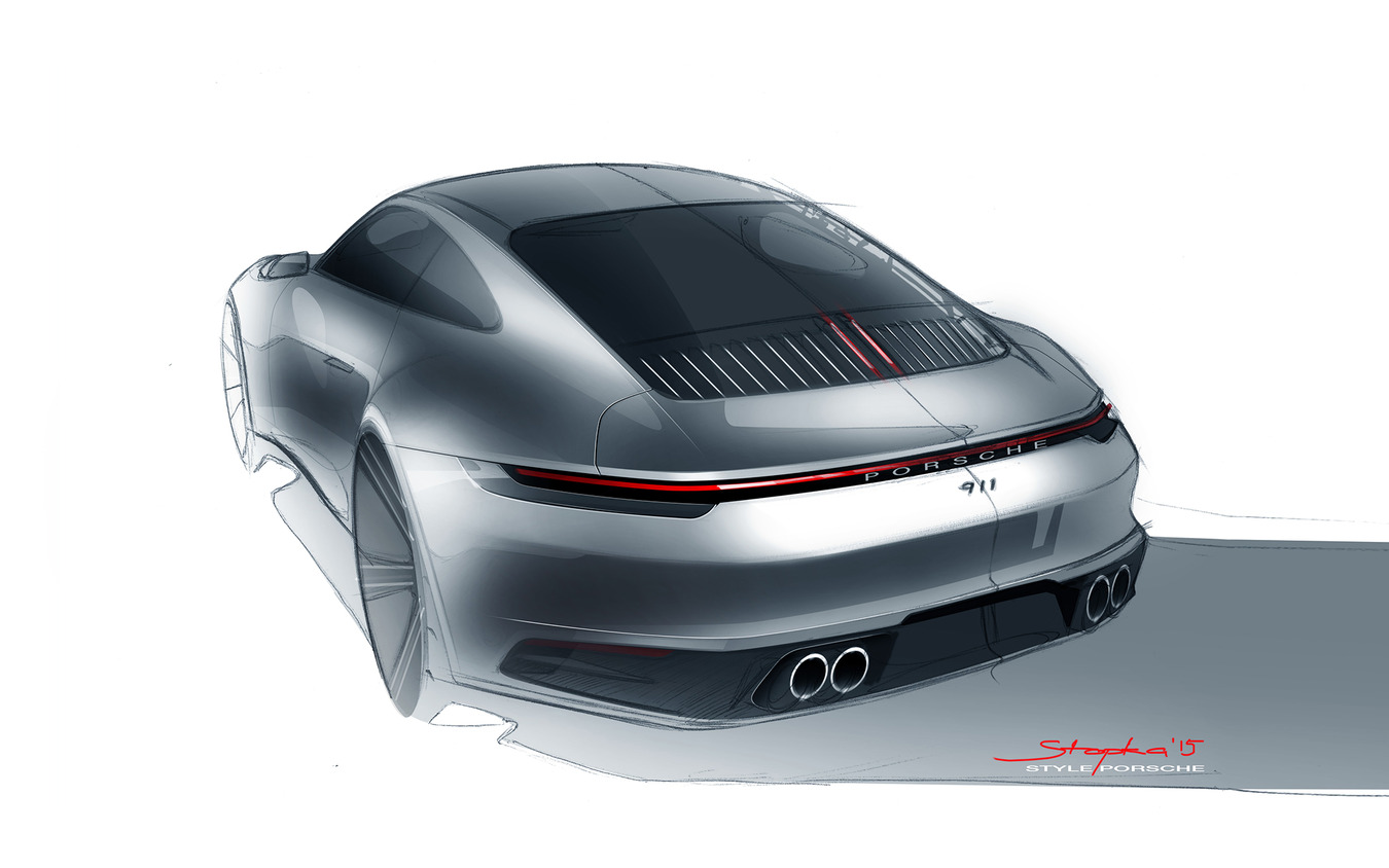 ポルシェ911新型デザイン開発スケッチ