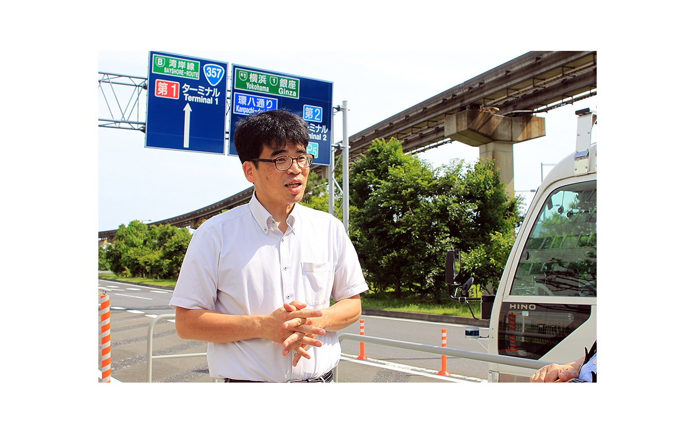 羽田空港 自動運転バス実証実験で計測を繰り返す埼玉工業大学自動運転AIバス（2020年6月21日）戦略的イノベーション創造プログラム（SIP）第2期）