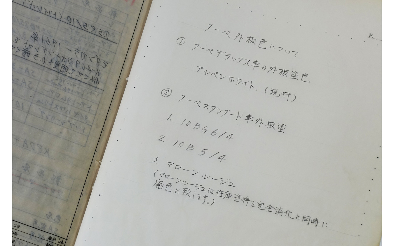 マツダ R360クーペの手書き資料