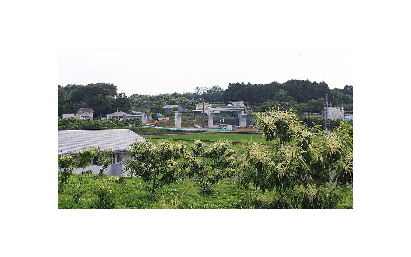 鬼怒川橋りょうへむけてのびる宇都宮ライトレール高架橋