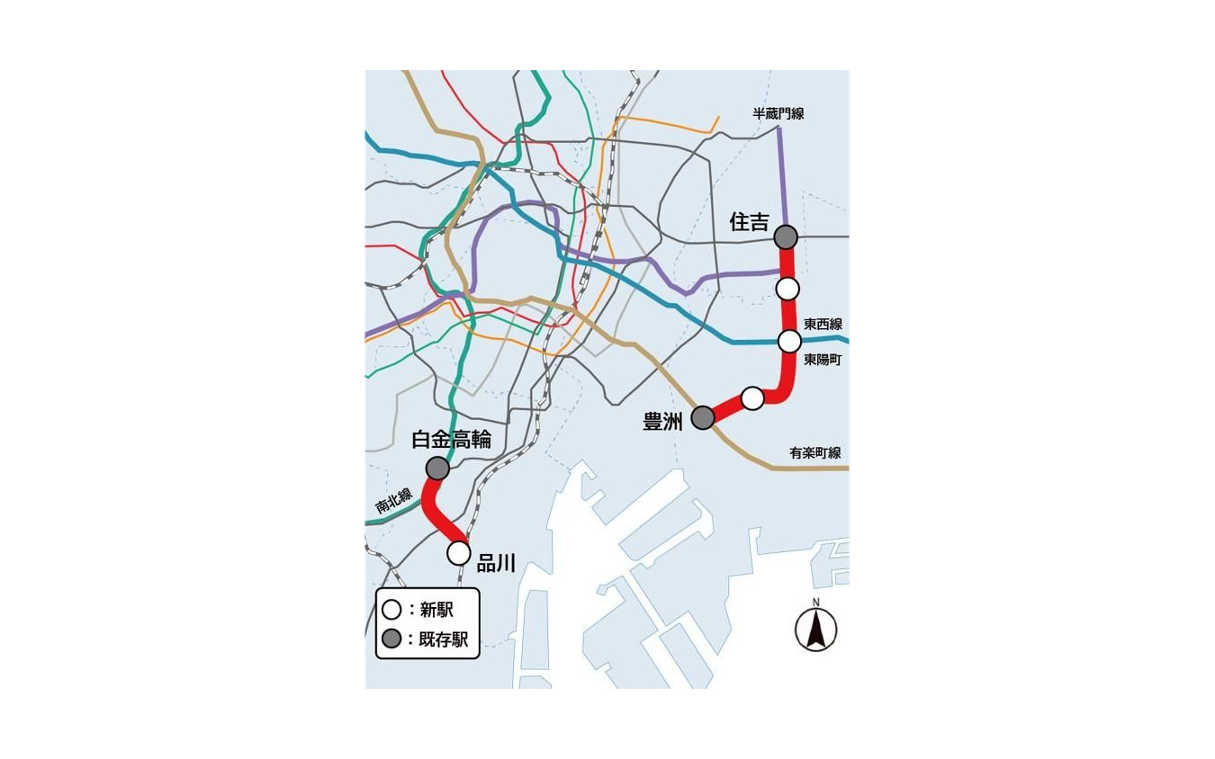 南北線延伸区間（左）と有楽町線延伸区間（右）。