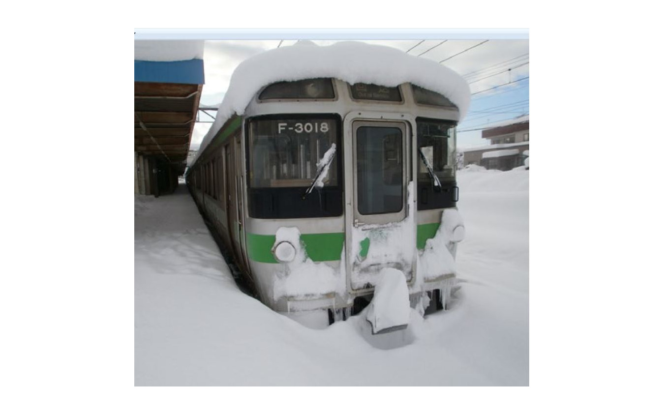 大雪禍に悩まされた2021年度の4Q。写真は雪に埋まった721系電車。2022年2月6日、函館本線厚別駅。