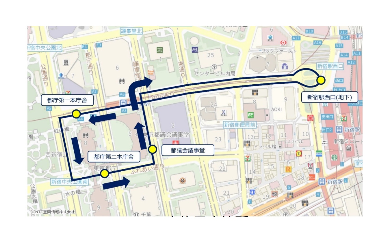 自動運転サービス実証実験の走行ルート