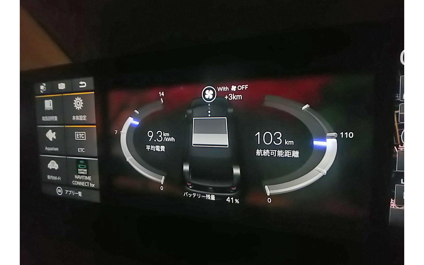 5100kmのオーバーオール電費は6.7km/kWhと低迷。ただ、バッテリー負荷が小さい低速走行に限ればBEVの平均値を大きく超える値をマークできる。