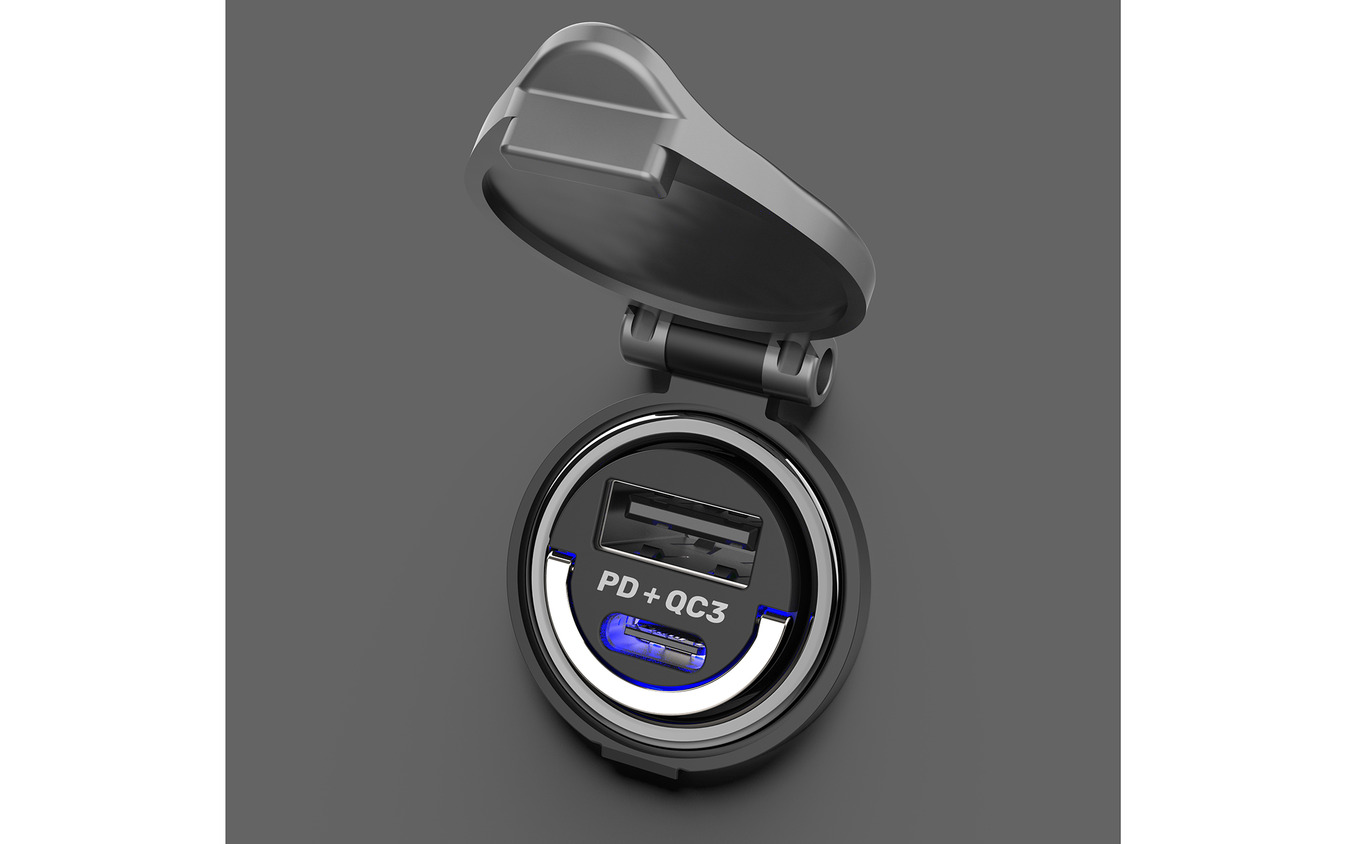 DC-PD20W USB 2ポート QC3 自動判定 コンパクト C-Cケーブル付 DC-042(カシムラ)。