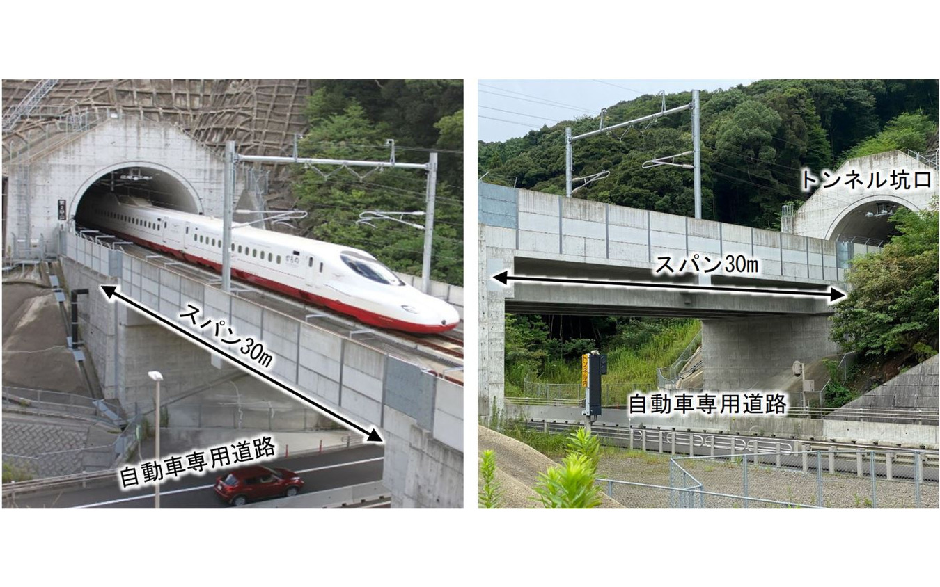 「長スパン用補強盛土一体橋梁」となった西九州新幹線諫早～長崎間の原種架道橋。