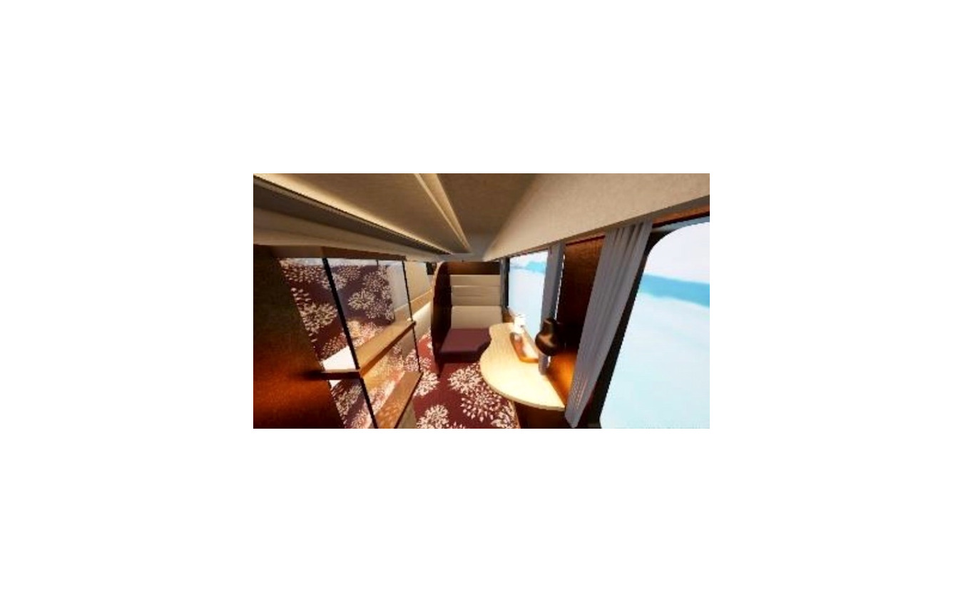 新観光列車の車内イメージ。コンパートメント的な空間も用意される模様。