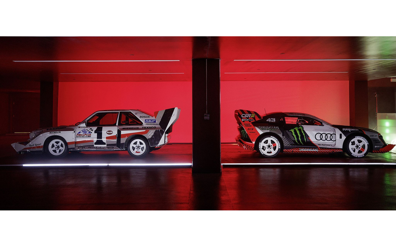 アウディ・スポーツ・クワトロ S1 パイクスピーク（1987年）と S1 e-tron クワトロ・フーニトロン
