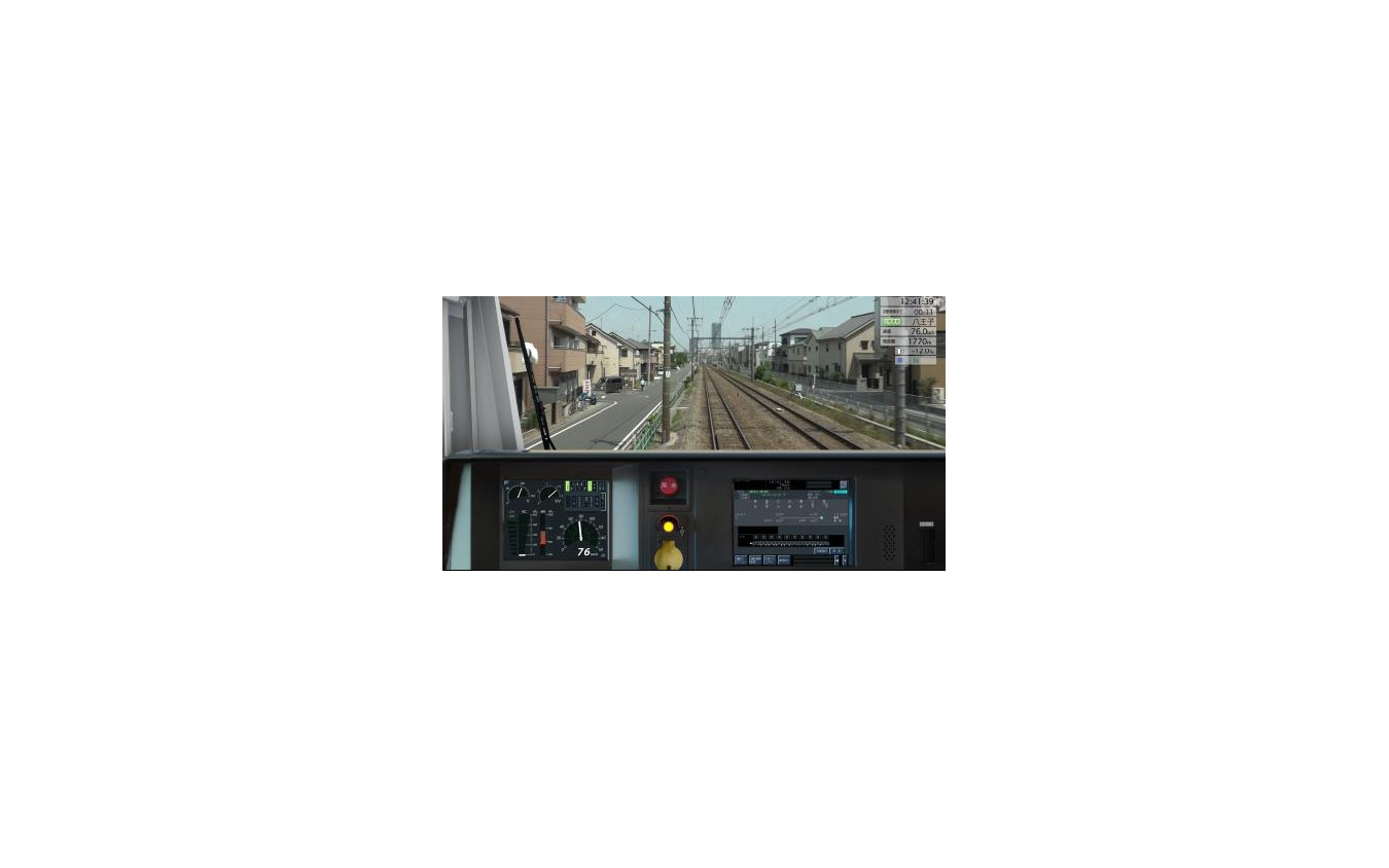 「中央線快速電車」の開発中イメージ。車両はE233系0番台で、基本パックは高尾→八王子間、DLCは高尾→東京間を配信。