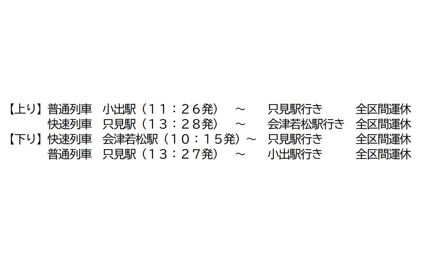 運休する臨時列車。