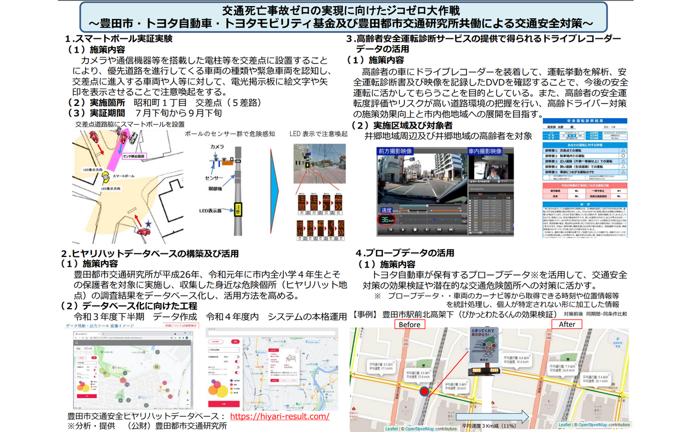 豊田市で実施されたITSコネクトの実証実験の内容