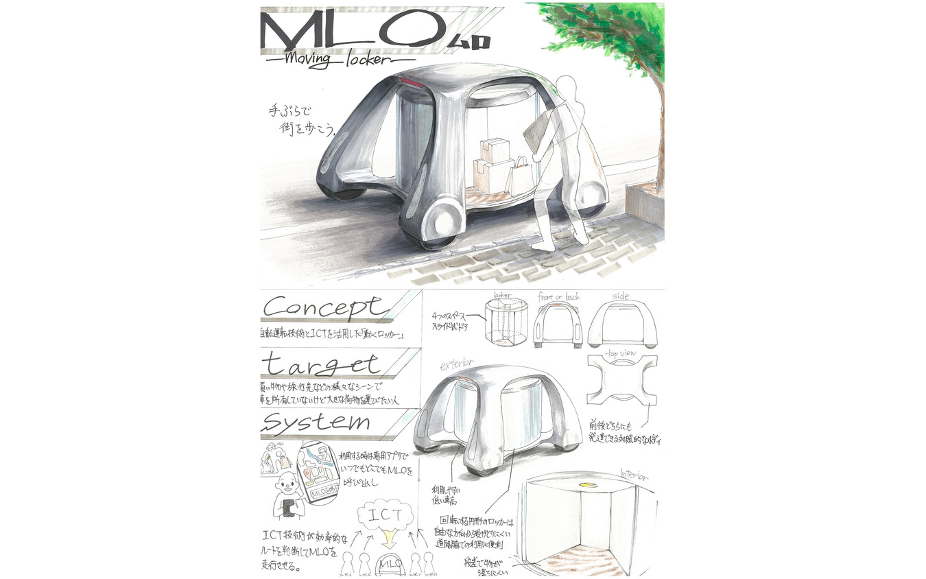 モビリティデザイン大賞：『MLO ムロ』　菅﨑瑞希君　岡山県立岡山一宮高等学校2年