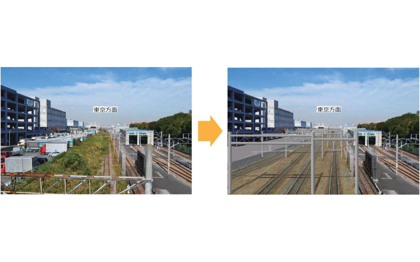 東京貨物ターミナル内改修区間のイメージ。