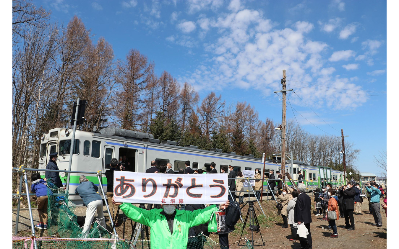 札沼線・北海道医療大学～新十津川間のラストラン列車となった新十津川発石狩当別行き5426D。2020年4月17日。