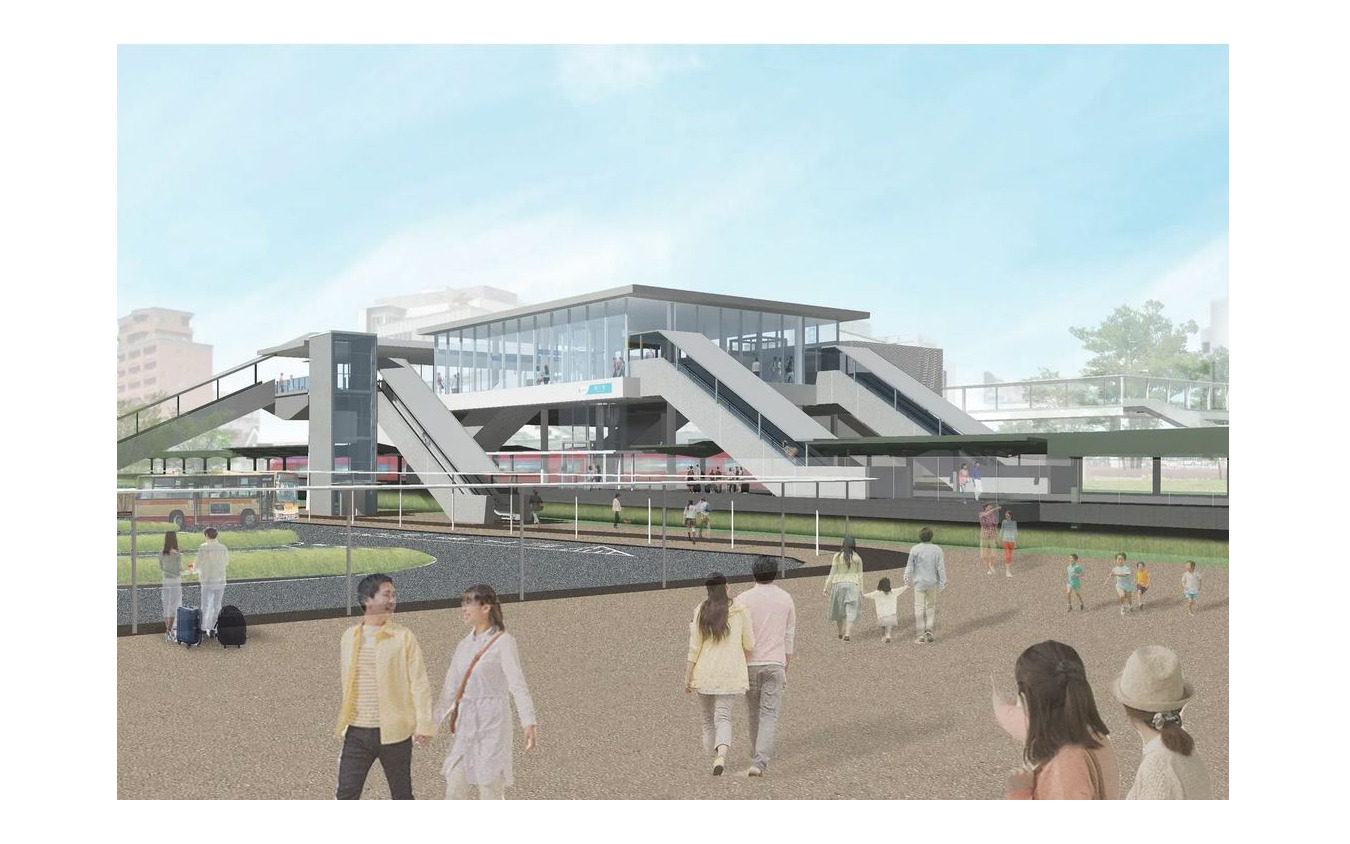 橋上駅舎化が図られる鶴川駅のイメージ。2023年度は関係自治体と協定を締結し、藤沢駅とともに工事に着手する予定。