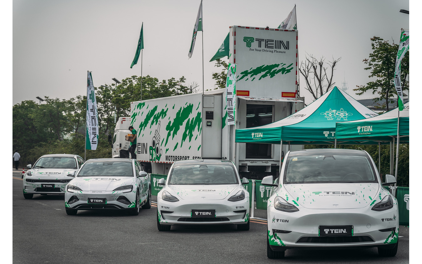 TEINが中国・宿遷市内サーキットで開催した「EnduraPro Plus」「TEIN FLEXZ」「EDFC5」試乗会の、試乗車種4台