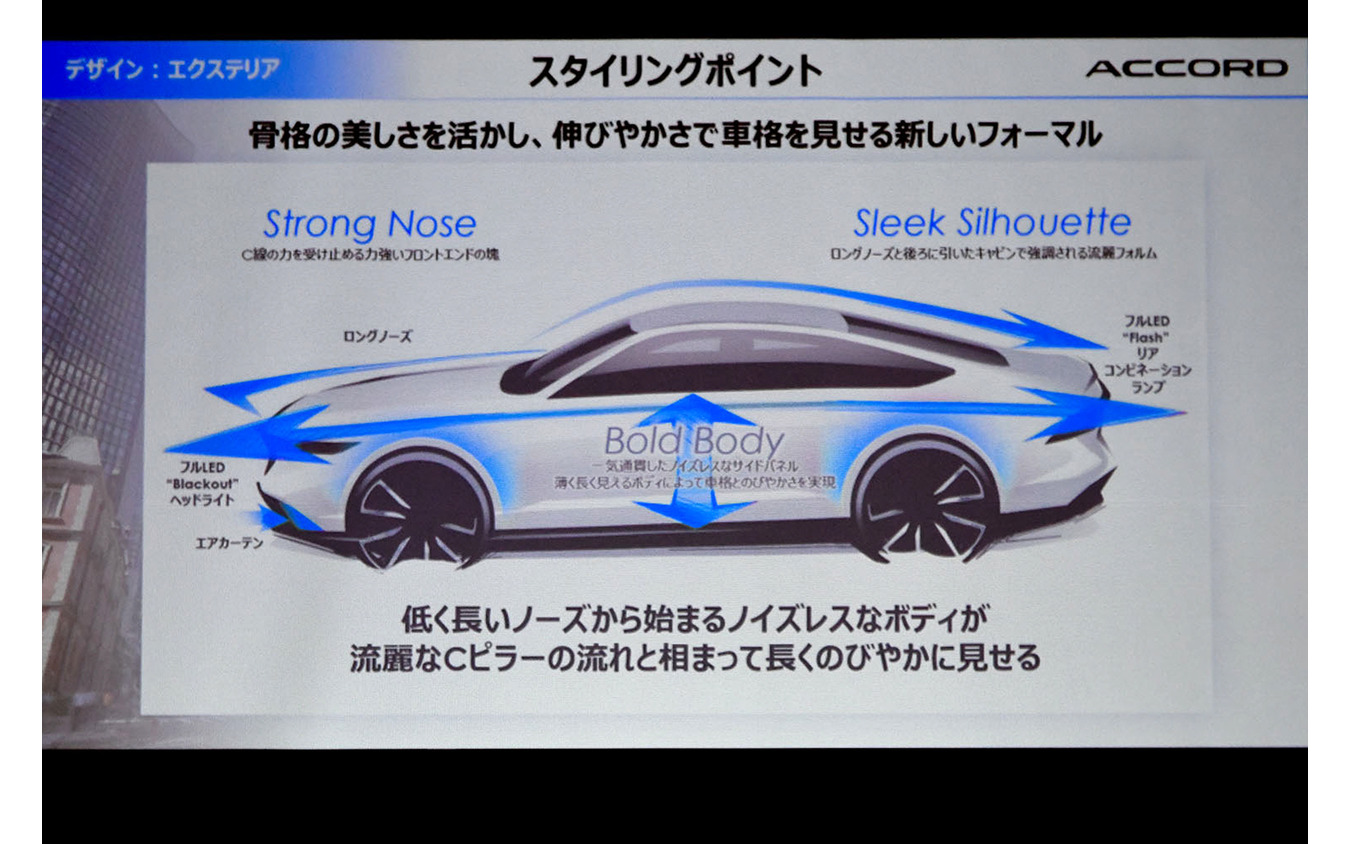 ホンダ アコード 新型のスタイリングポイント