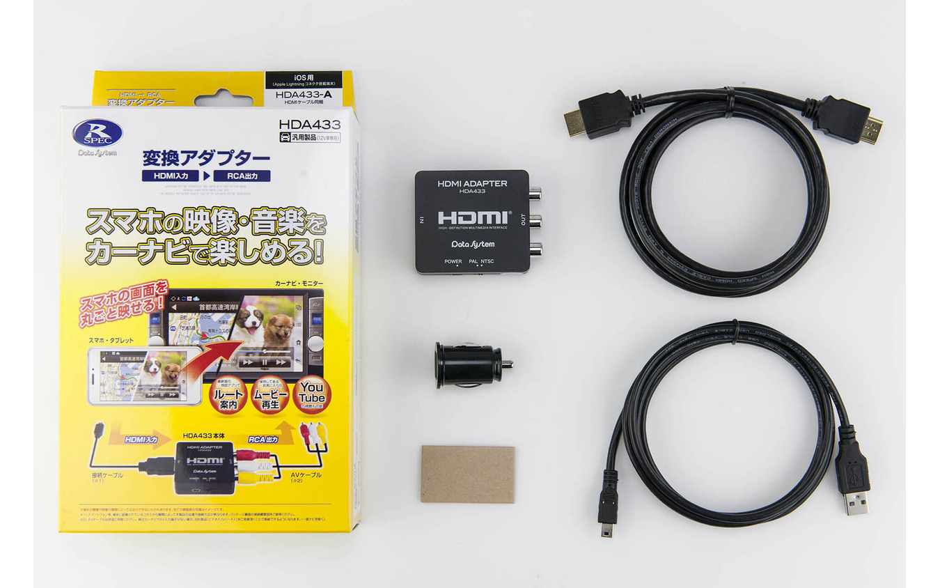 HDMI変換アダプター」の一例（データシステム・HDA433）。