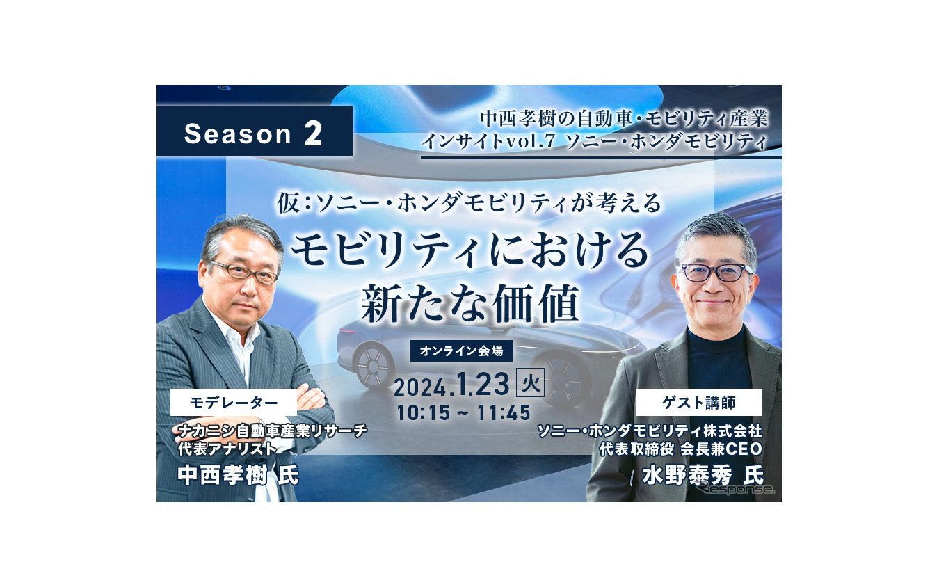 【Season2】中西孝樹の自動車・モビリティ産業インサイトvol.7 ソニー・ホンダモビリティ