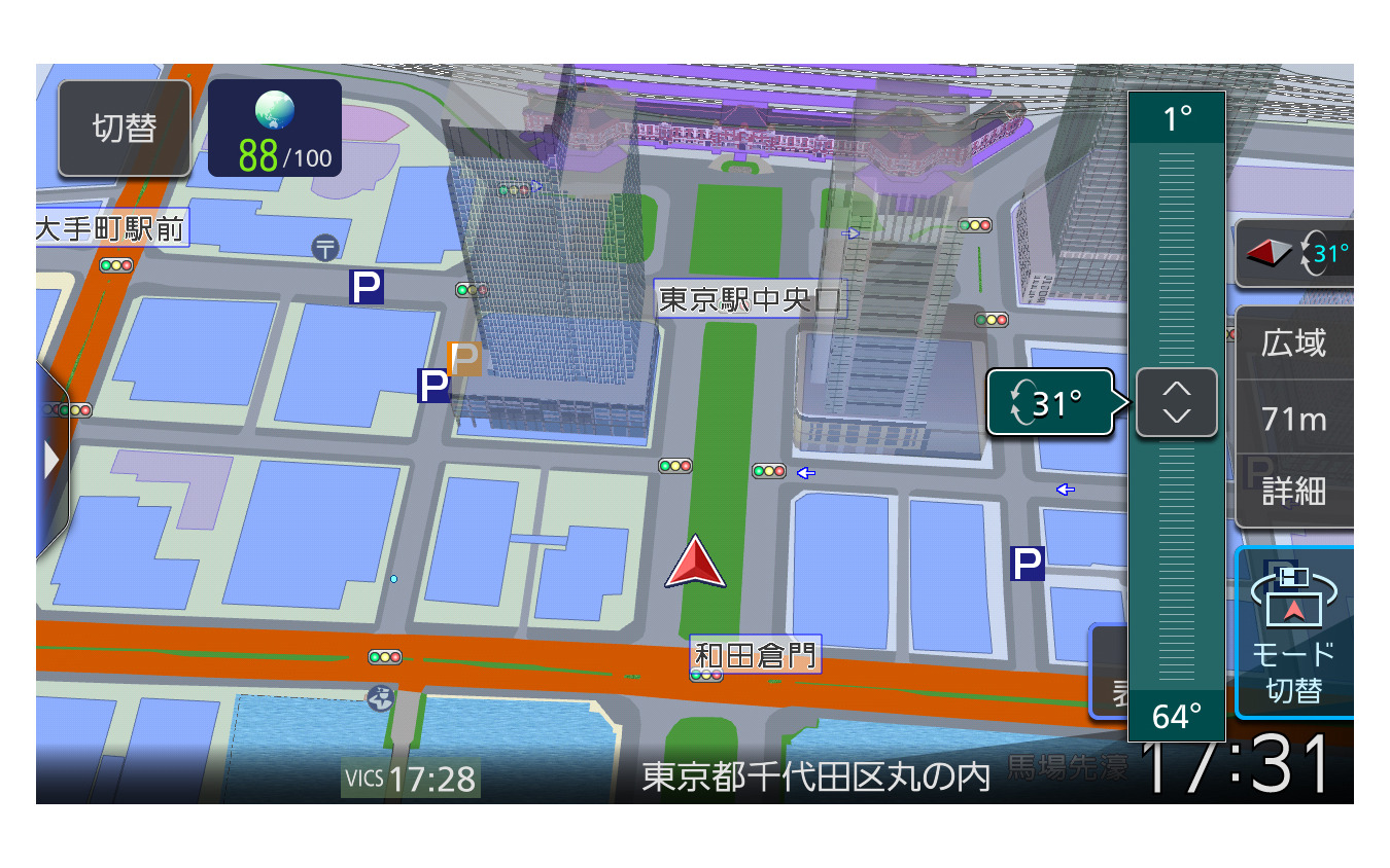 HDパネルに合わせて描かれたマップは3Dでも精細な描写となっている