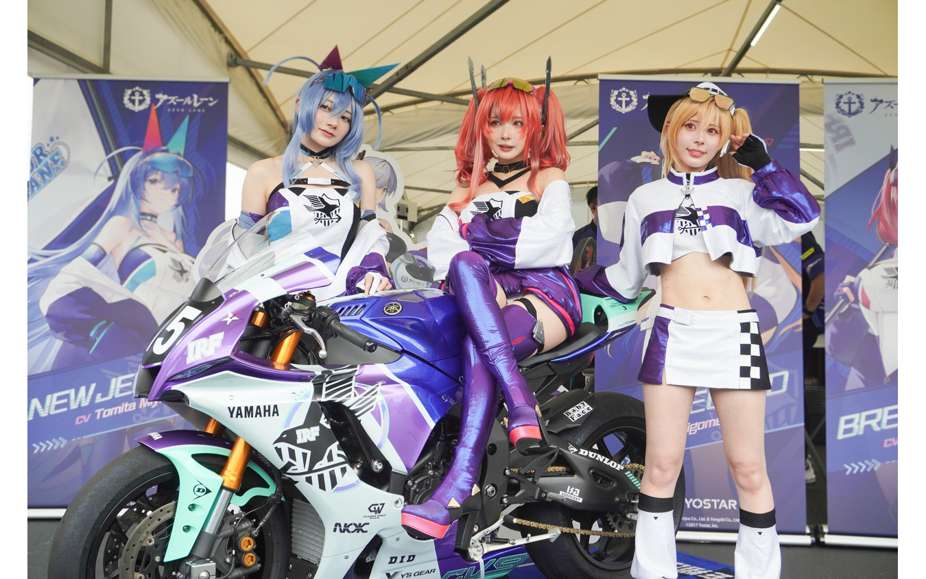 IRF with アズールレーンの参戦マシン「YZF-R1 ESSEX SP 2024Ver.」と3名のレースクイーン