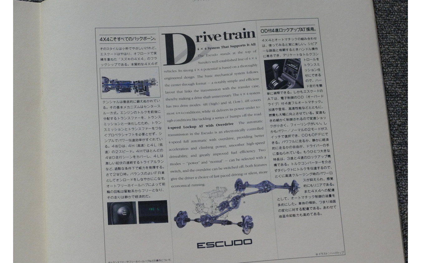 スズキ・エスクード(初代)当時のカタログ