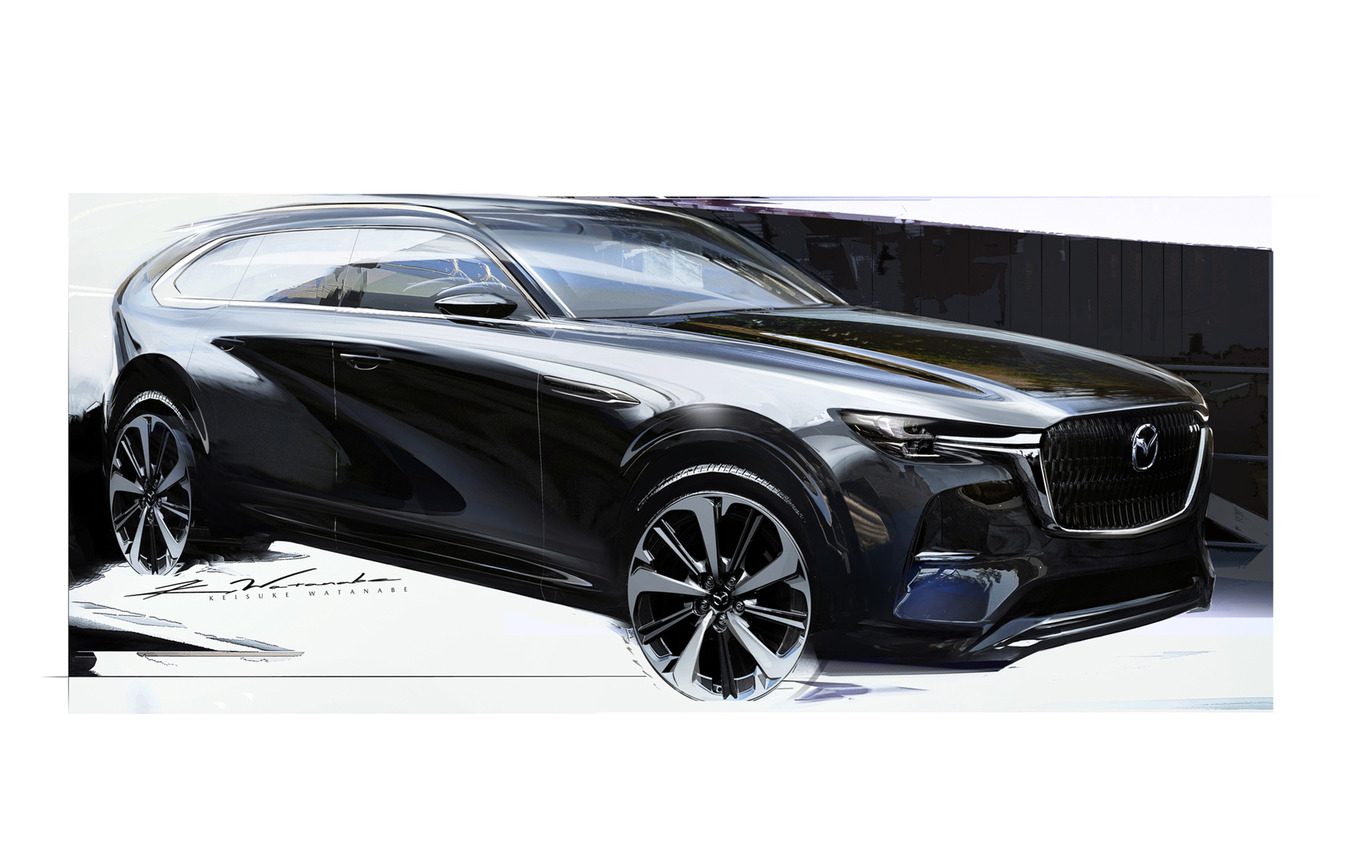 マツダ CX-80 のデザインスケッチ