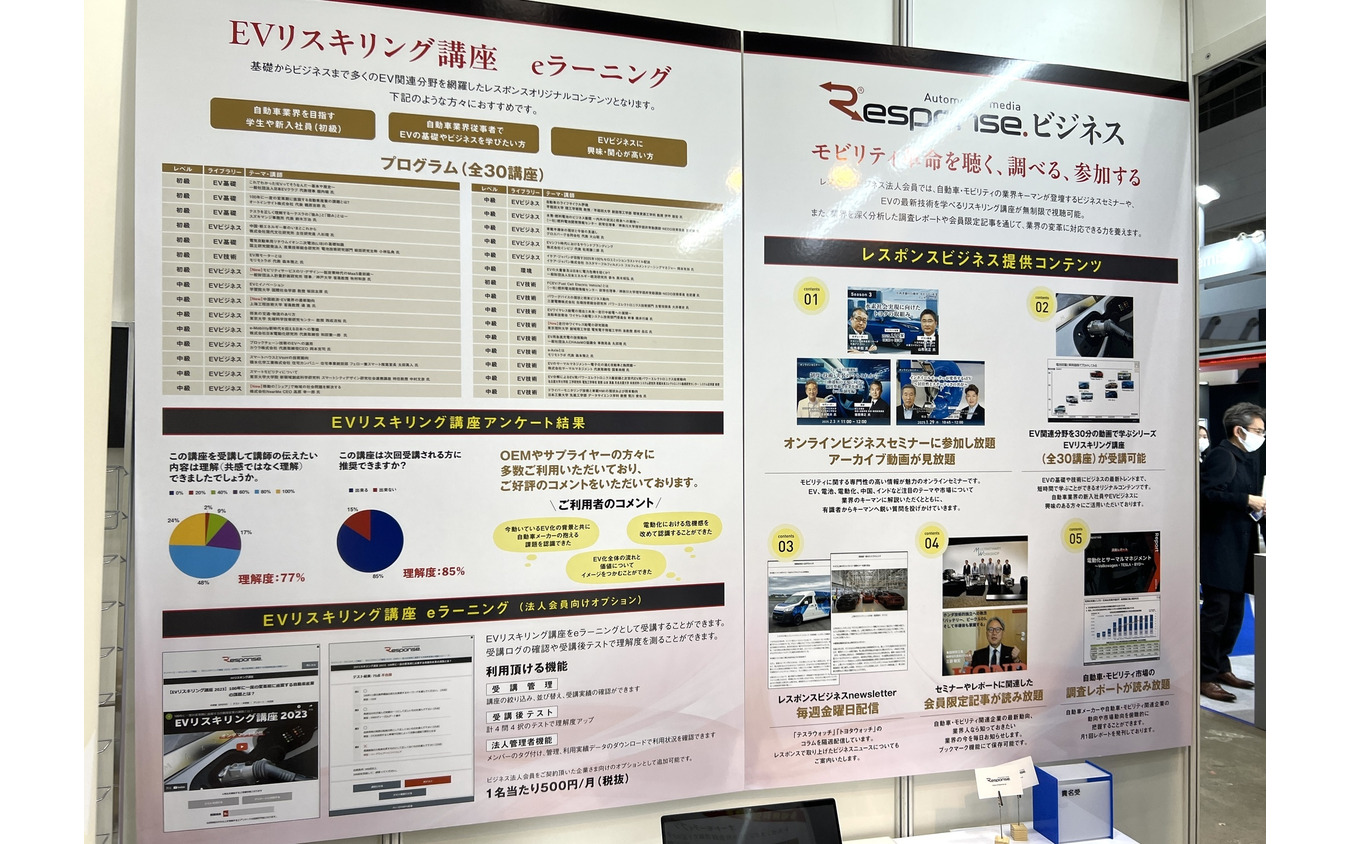 「レスポンスビジネス」として初めて展示会に出展し、会員向けコンテンツを紹介した(オートモーティブワールド2025)