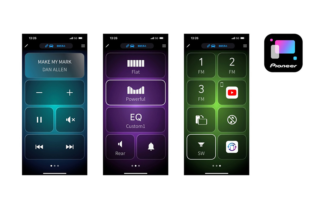 専用アプリ「PxLink」はスマートフォンの最大3ページに操作キーの配置が可能