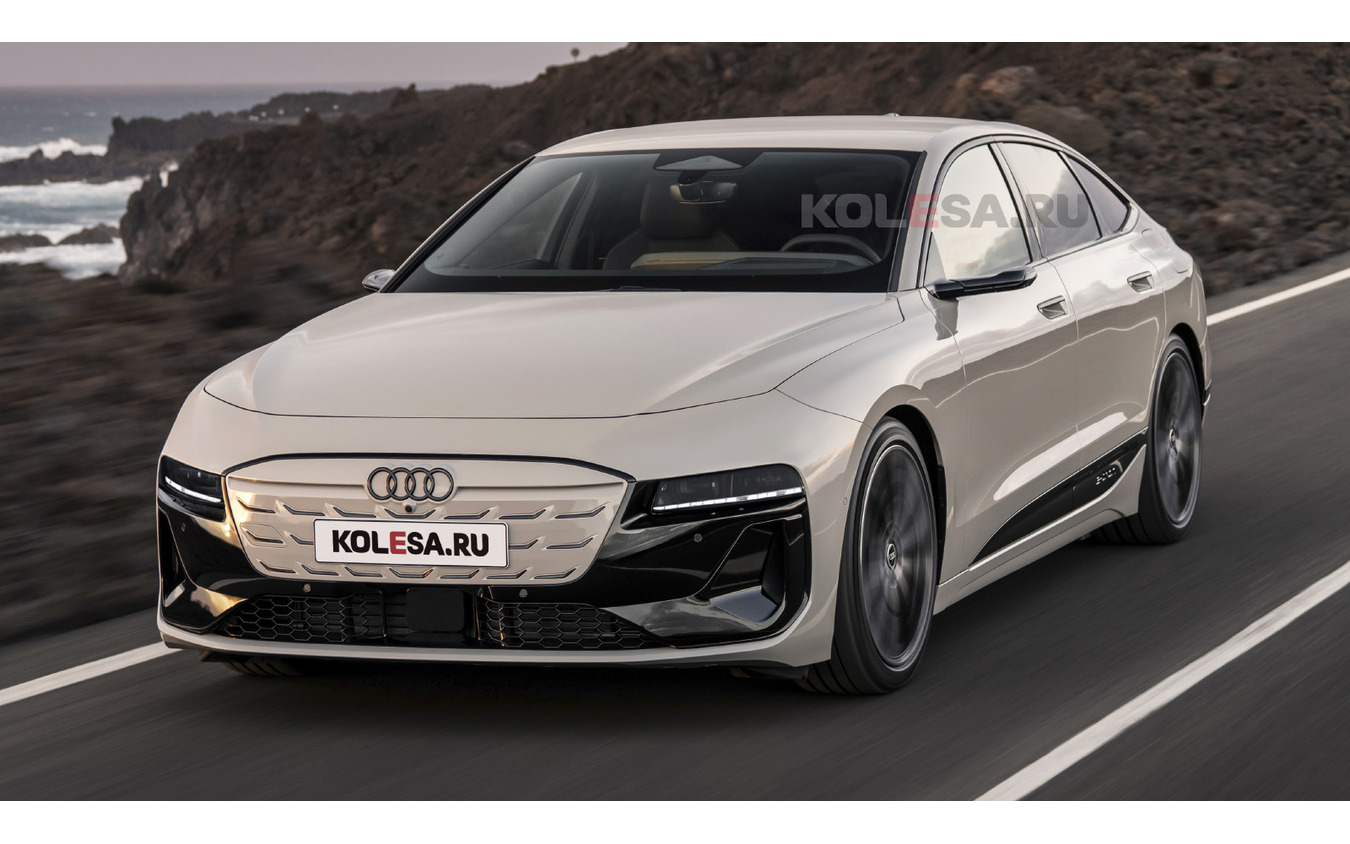 アウディ A6 e-tron シングルヘッドライト仕様の想像CG