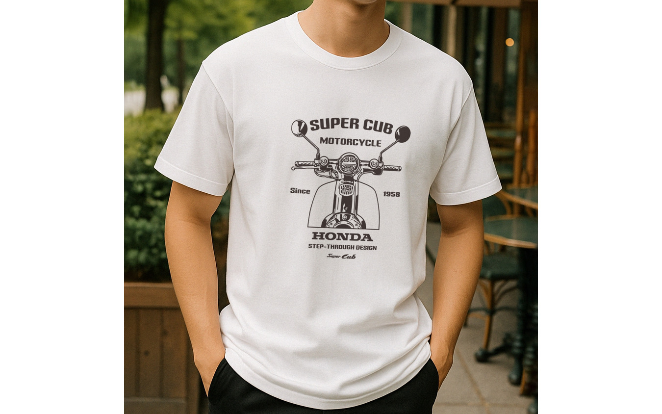 ホンダ『スーパーカブ』をデザインした半袖Tシャツ