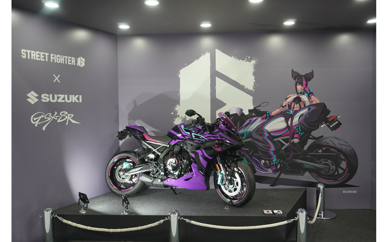 『ストリートファイター6』とコラボレーションした『GSX-8R Tuned by JURI』(大阪モーターサイクルショー2025)