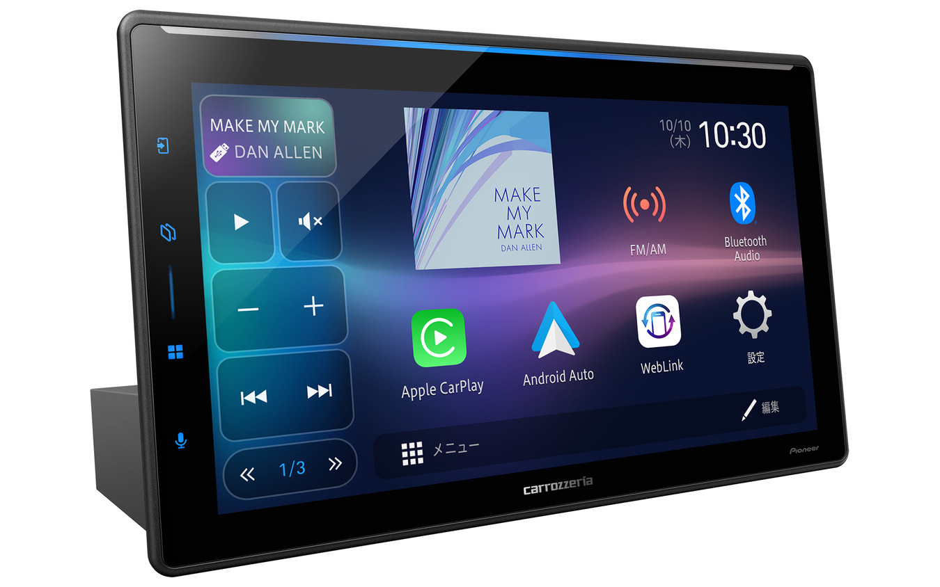 「Apple CarPlay」と「Android Auto」のワイヤレス接続に対応した市販ディスプレイオーディオの一例(カロッツェリア・DMH-SF900)。