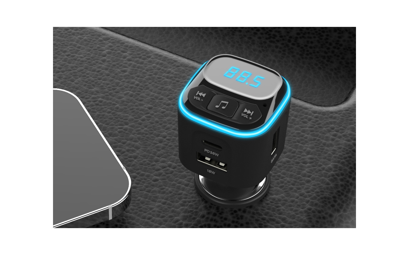 「Bluetooth」に対応した「FMトランスミッター」の一例(カシムラ・KD-271)。