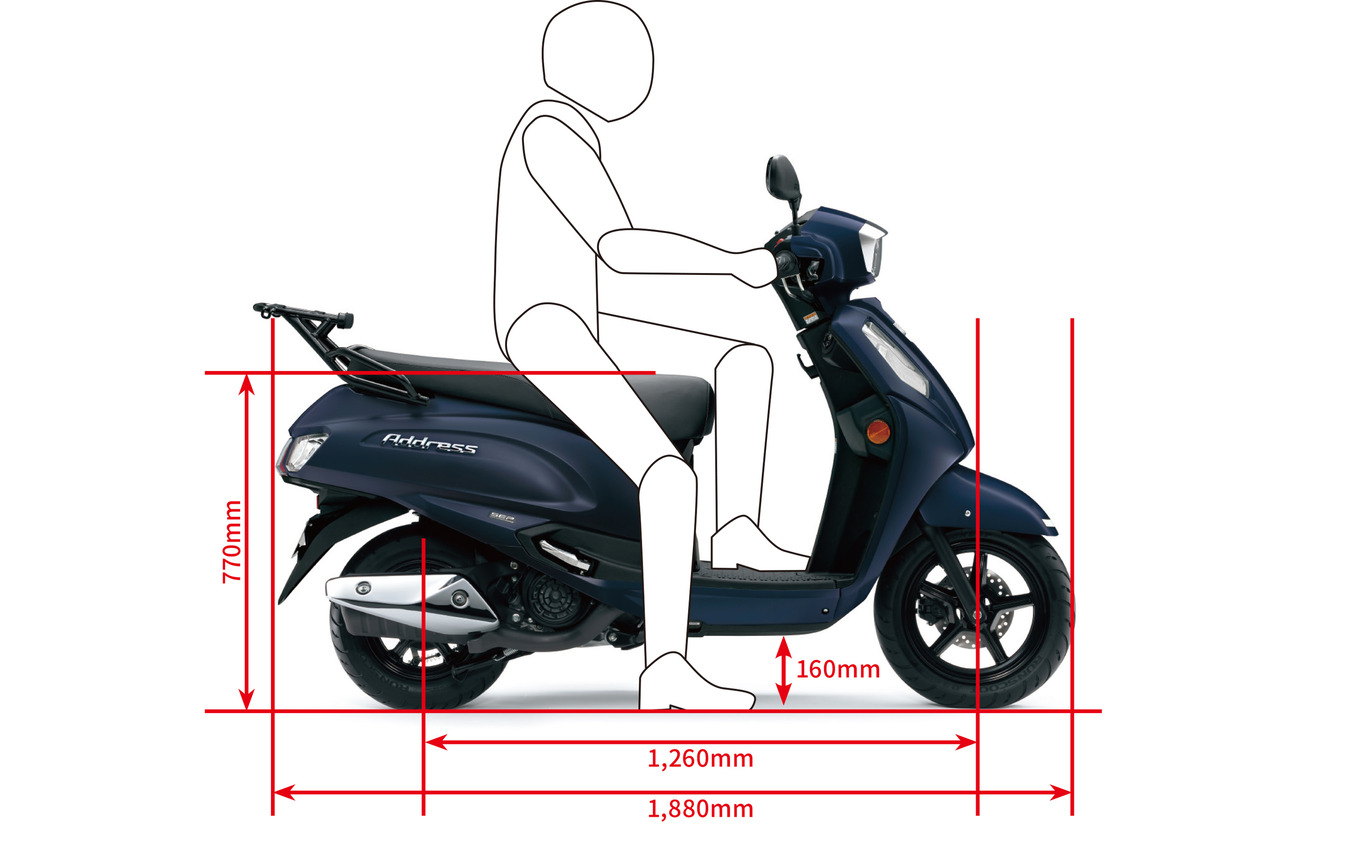 身長170cmのライダーが乗った場合の新型アドレス125