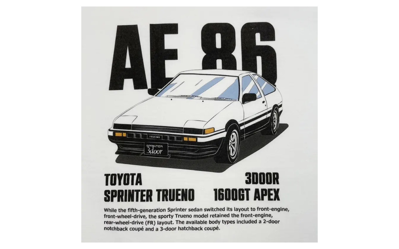 TOYOTA AE86 トレノデザイン Tシャツ