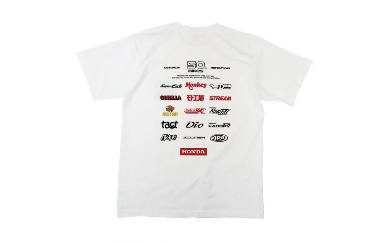 ホンダの50ccの名車たちのロゴを集めた特別Tシャツ「50cc BIKES」