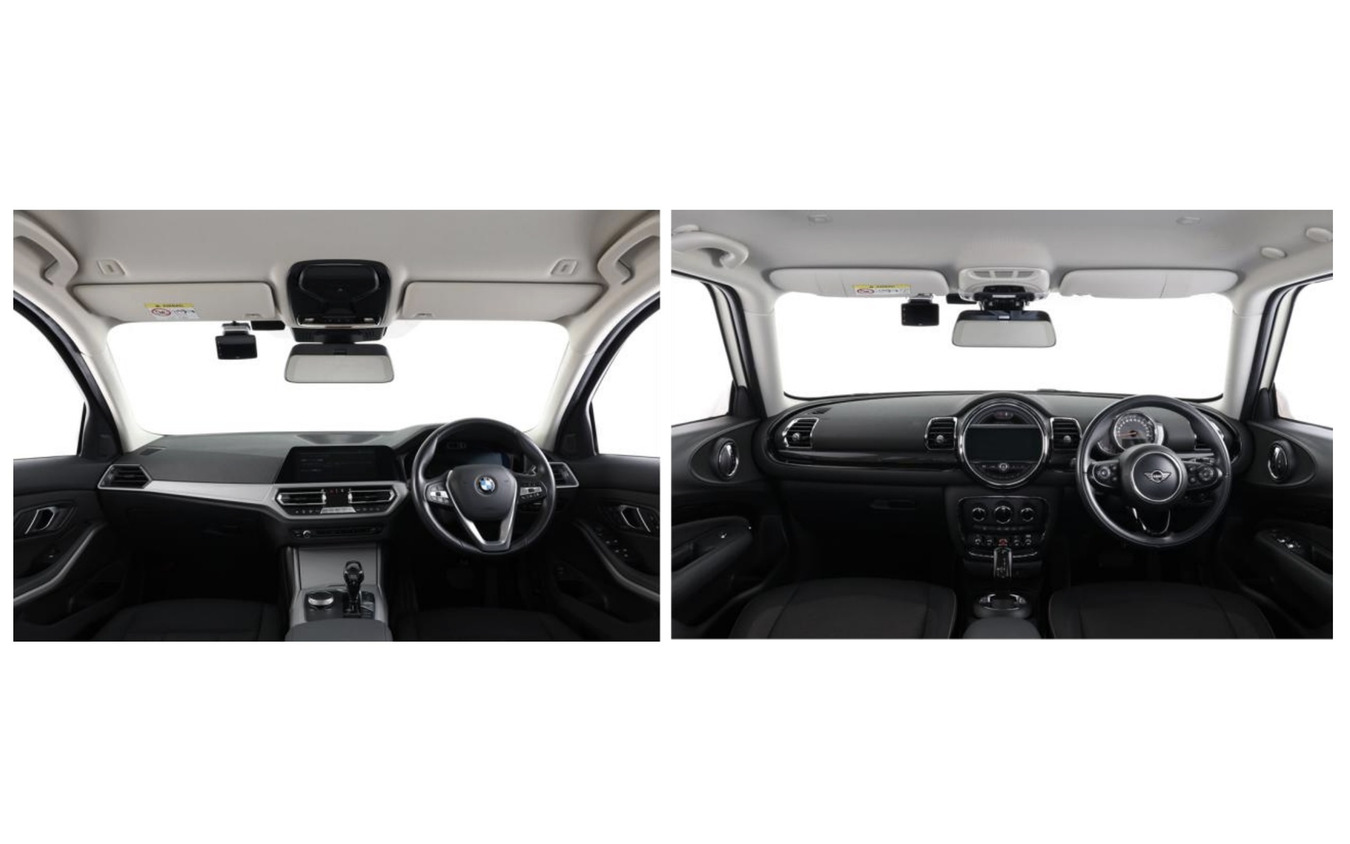DMR-DM900-BMW-IC/OC(左:BMW G20)とDMR-DM900-MINI-IC/OC装着イメージ(右:MINI F54)