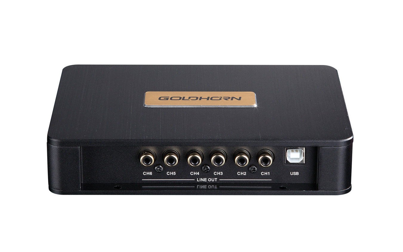リーズナブルな「パワーアンプ内蔵DSP」の一例(ゴールドホルン・DSPA406)。