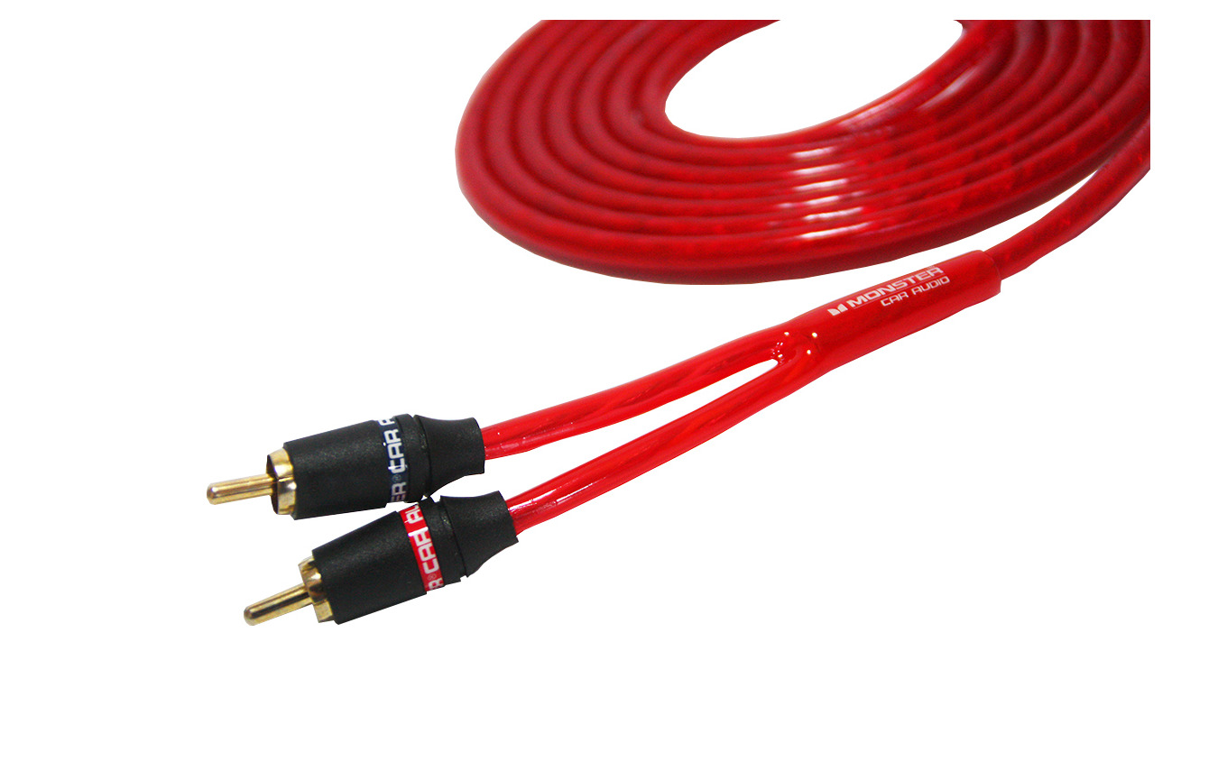 カー用の「ラインケーブル」の一例（モンスターカーオーディオ）。