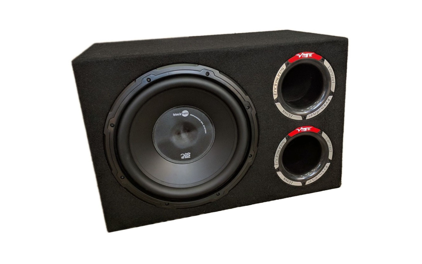 「ボックスサブウーファー（バスレフタイプ）」の一例（ヴァイブオーディオ・SLICKCBR12-V7）。