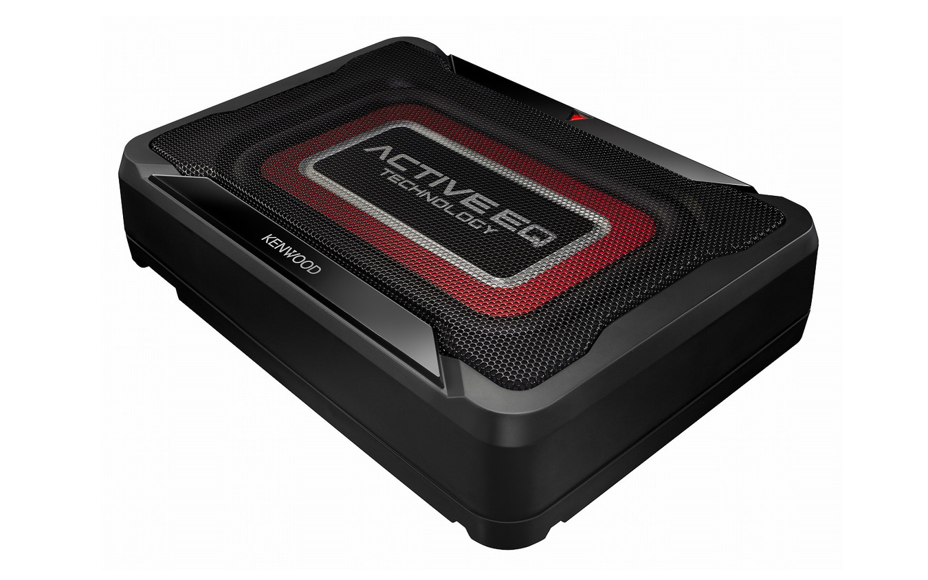 「小型・薄型のパワードサブウーファー（チューンナップサブウーファー）」の一例（ケンウッド・KSC-SW12EQ）。
