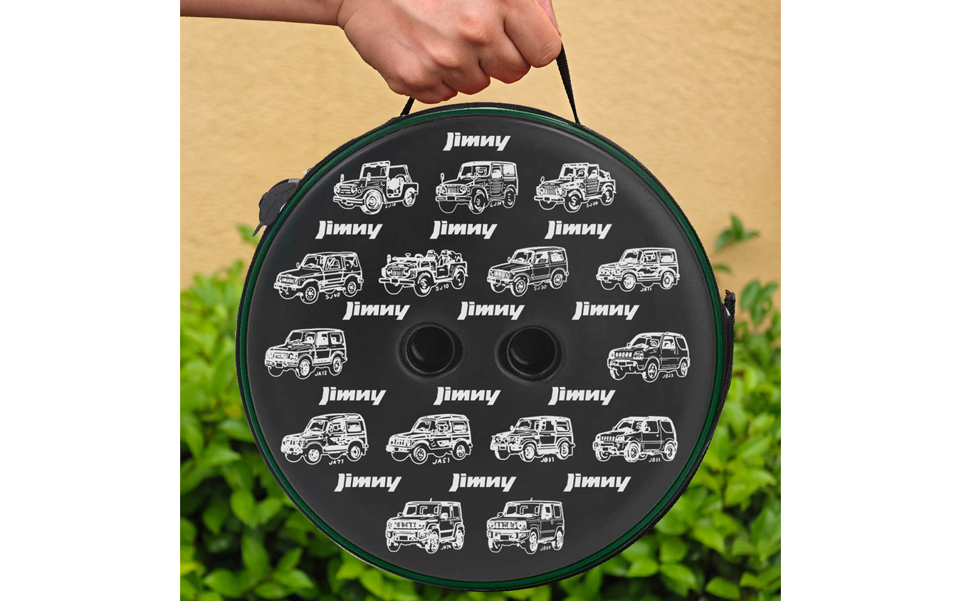『ジムニー』歴代モデル柄の折りたたみスツール