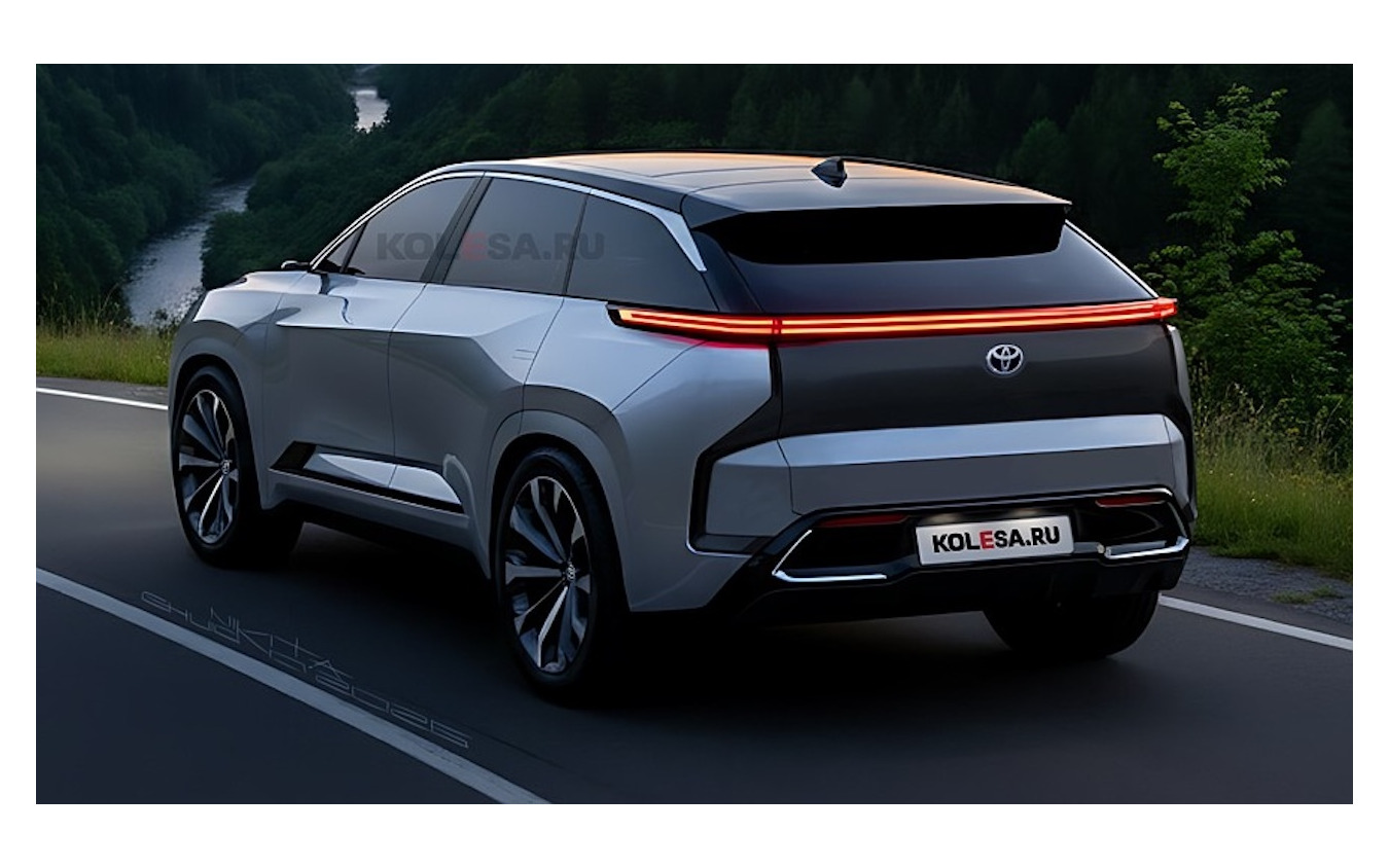 トヨタの新型3列SUV、予想CG。デジタルアウターミラー仕様