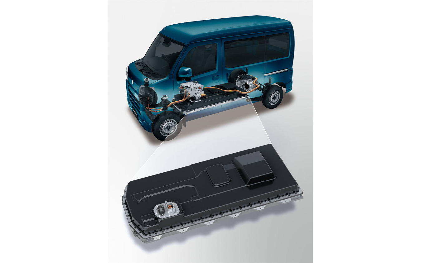 スズキ eエブリイに搭載されるリン酸鉄リチウムイオンバッテリー