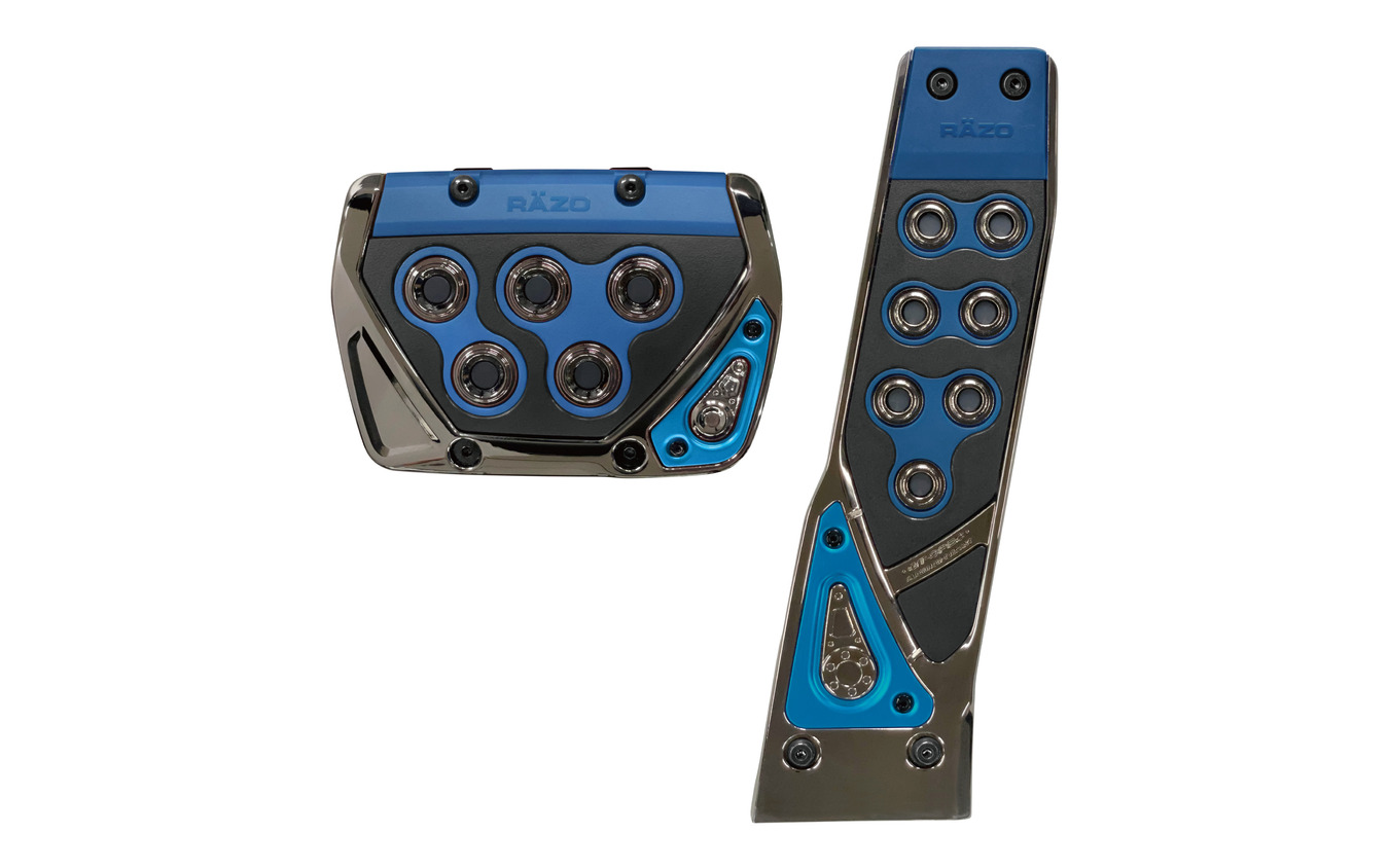 カーメイト・RAZOブランドの「GT SPEC ペダルセット AT オルガンペダル車専用」ブルー