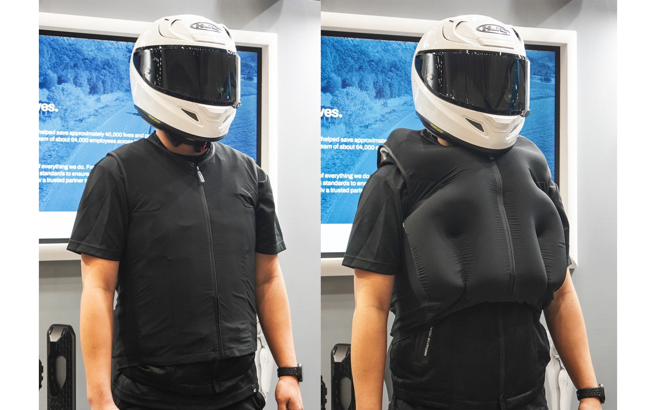 『T-SABE』作動前（左）と作動後（右）