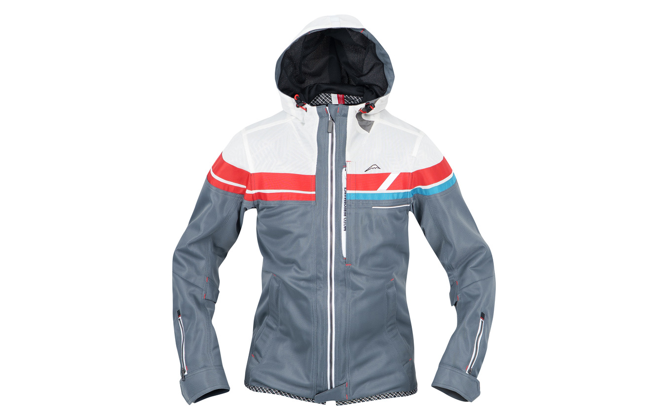 K-2455 フルメッシュパーカージャケット ホワイト/グレー