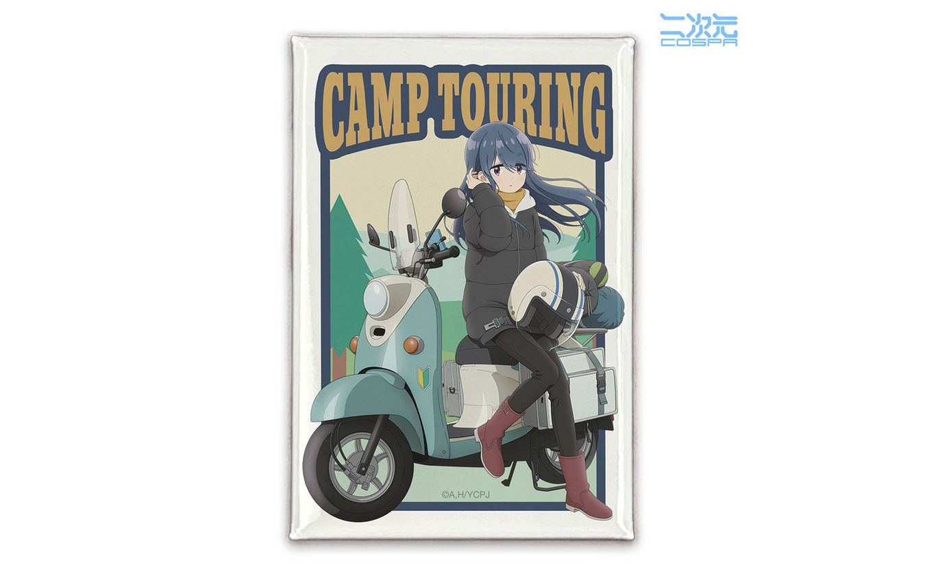 描き下ろし 志摩リン スクエア缶バッジ バイクでひといきVer.